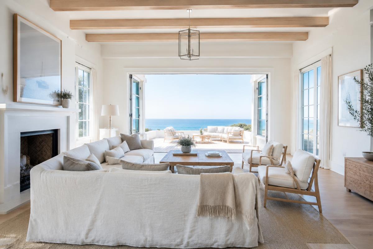 Bright coastal living room